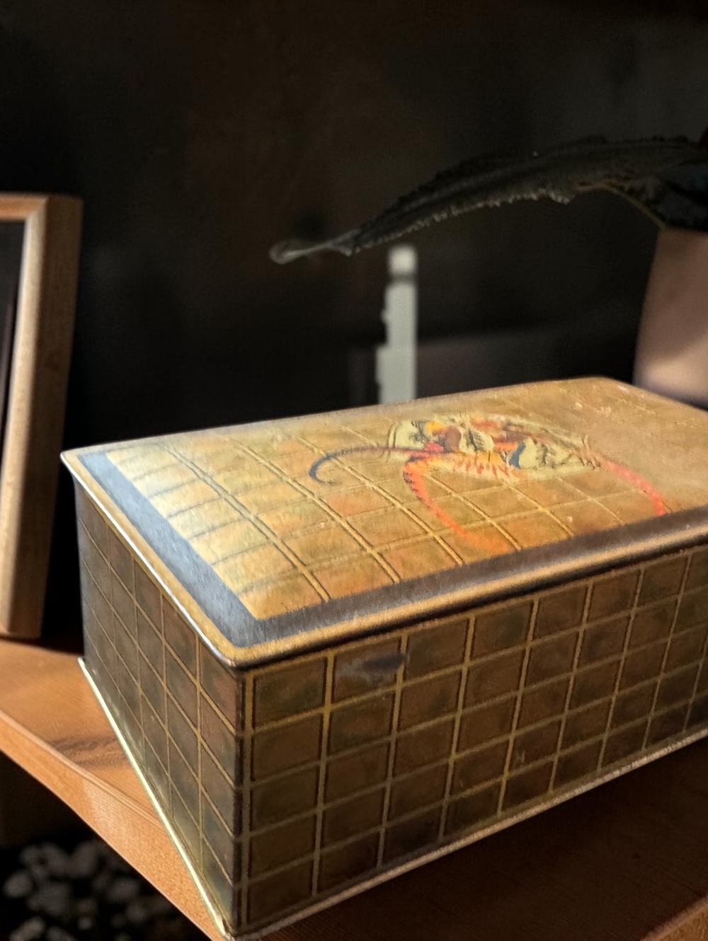 Vintage CAMCO Metal Trinket Box Bird Design Hinged Box Hollywood Regency Decor